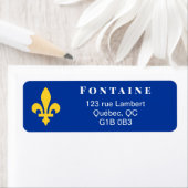 Étiquette Fleur de Lis du Québec jaune (En situation)