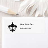 Étiquette Fleur de Lis en noir (En situation)