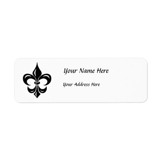 Étiquette Fleur de Lis en noir (Devant)