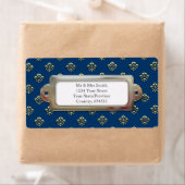 Étiquette Fleur de lis métallique (Or) (En situation)