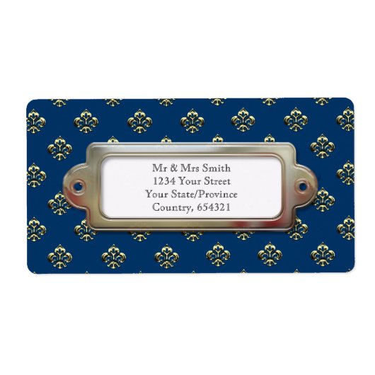 Étiquette Fleur de lis métallique (Or) (Devant)