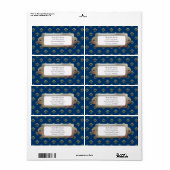 Étiquette Fleur de lis métallique (Or) (Feuille entière)