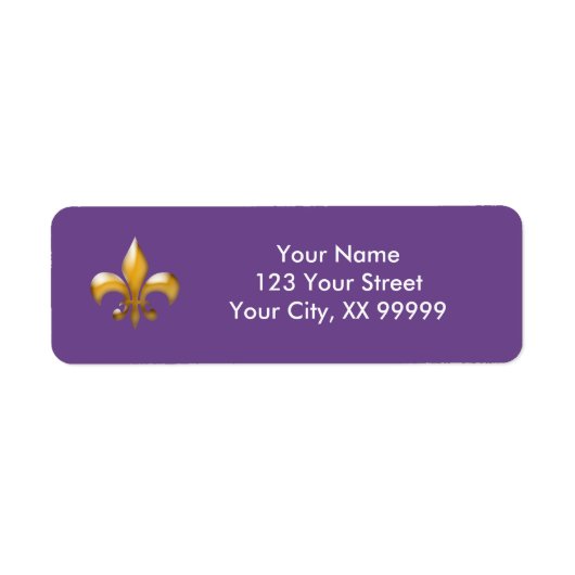 Étiquette Fleur de Lis Or Pourpre (Devant)