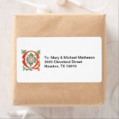 Étiquette Fleur de lis Q Monogramme (En situation)