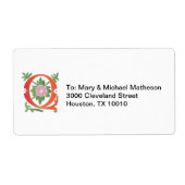 Étiquette Fleur de lis Q Monogramme (Devant)