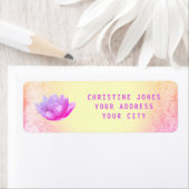 Étiquette fleur de lotus pourpre (En situation)