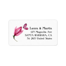 Fleur de magnolia rose, aquarelle moderne de print