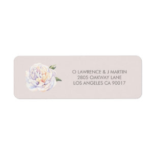 Étiquette Fleur de pivoine Mauve