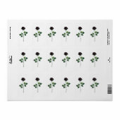 Étiquette Fleur de rose noire (Feuille entière)