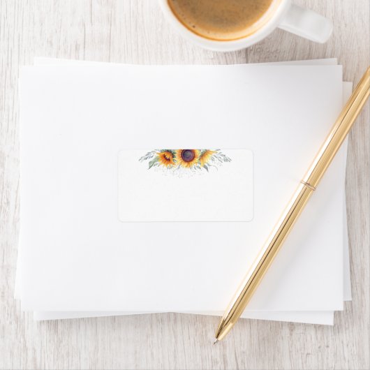 Étiquette Fleur de soleil rustique | Vide (En situation)