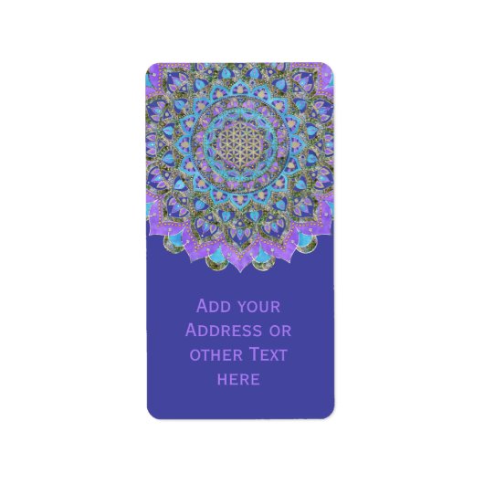 Étiquette Fleur De Vie - Mandala India Style 2 (Devant)