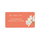 Étiquette Fleur d'été blanche Adresse personnalisable (Devant)
