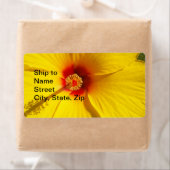 Étiquette Fleur d'Hibiscus jaune (En situation)