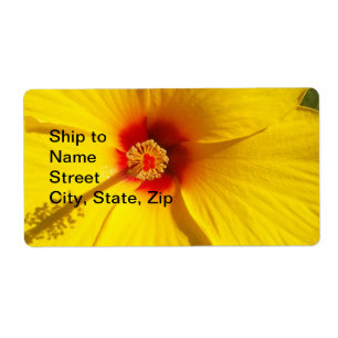 Étiquette Fleur d'Hibiscus jaune