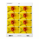Étiquette Fleur d'Hibiscus jaune (Feuille entière)