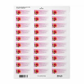 Étiquette Fleur d'Hibiscus rose (Feuille entière)