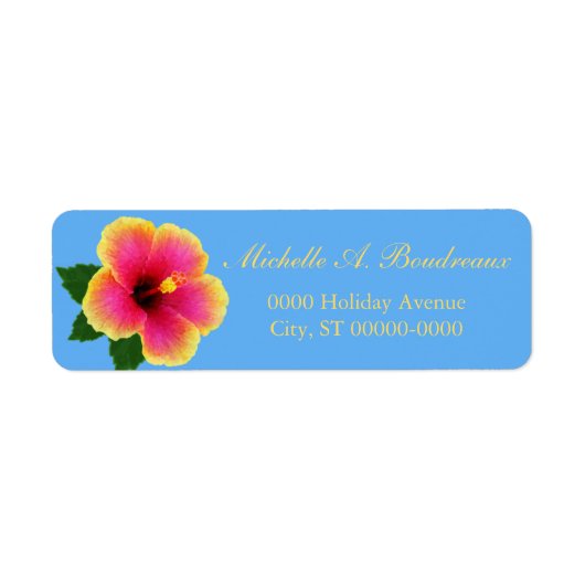Étiquette Fleur d'Hibiscus Tropical (Devant)