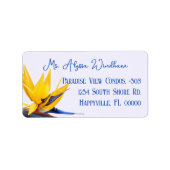 Étiquette Fleur d'oiseau de Paradis Adresse de Retour  (Devant)