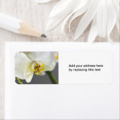 Étiquette Fleur d'orchidée blanche (En situation)