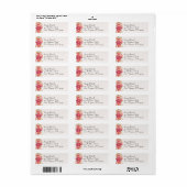 Étiquette Fleur Éclaboussure Rose Chaud Bonheur (Feuille entière)