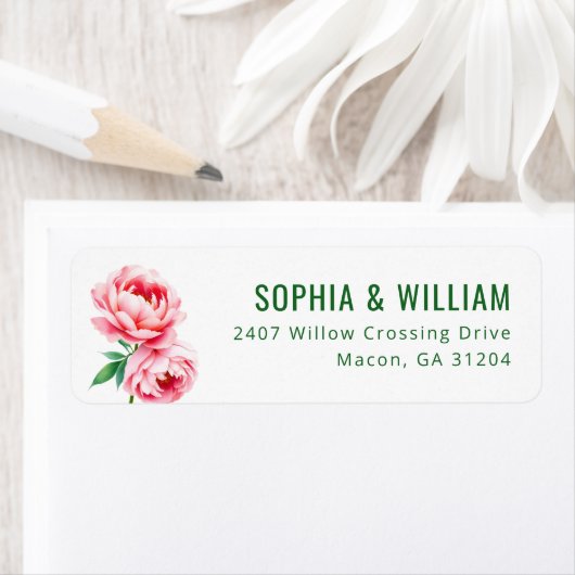 Étiquette Fleur élégante rose (En situation)