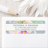 Étiquette Fleur floue | Adresse de retour Floral (En situation)