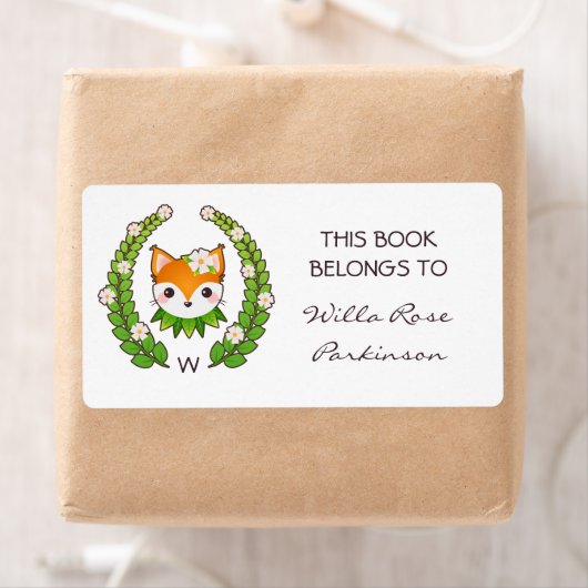 Étiquette Fleur Fox Ce Livre Appartient À (En situation)