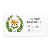 Étiquette Fleur Fox Ce Livre Appartient À (Devant)