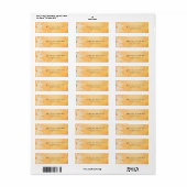 Étiquette Fleur géométrique rétro mod orange pêche (Feuille entière)