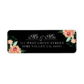 Étiquette Fleur intemporelle M & Mme Aquarelle Floral Mariag (Devant)