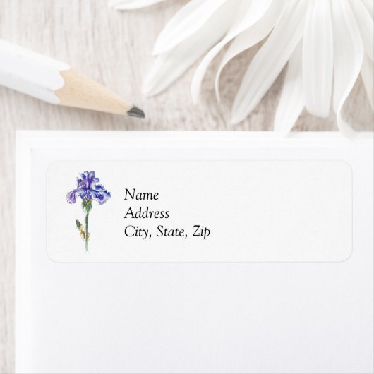 Étiquette Fleur Iris (En situation)