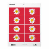 Étiquette Fleur marguerite (Feuille entière)