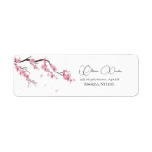 Étiquette Fleur Moderne de Cerisier Sakura Rose (Devant)