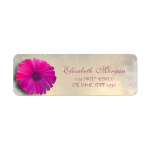 Étiquette Fleur Moderne Élégante Adresse