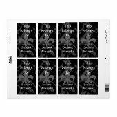 Étiquette Fleur noir et gris fait sur commande de lis (Feuille entière)