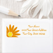 Étiquette Fleur orange marguerite (En situation)