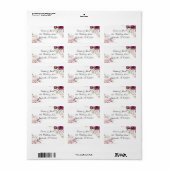 Étiquette Fleur romantique pivoine florale (Feuille entière)