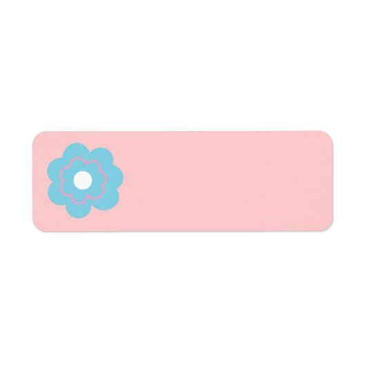 Étiquette Fleur rose bleue (Devant)