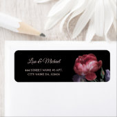 Étiquette Fleur Rose dessinée à la main noir (En situation)
