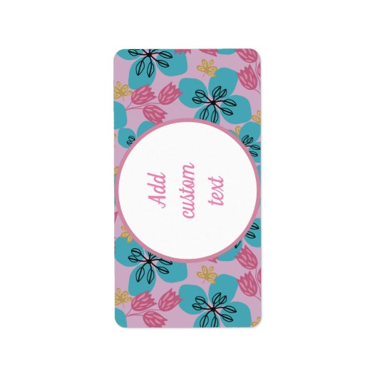 Étiquette Fleur rose mère personnalisée (Devant)