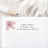 Étiquette Fleur rose vintage (En situation)