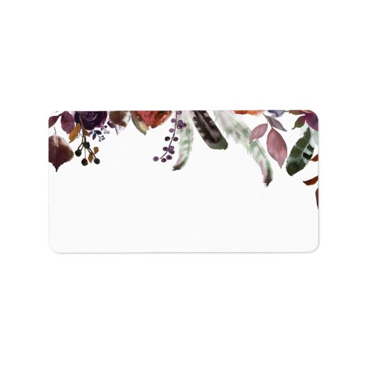 Étiquette Fleur royale sauvage | Adresse d'invité vide (Devant)