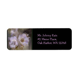 Étiquette Fleur sauvage 6 Black Return Adresse Label
