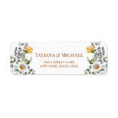 Étiquette fleur sauvage aquarelle adresse mariage minimale (Devant)