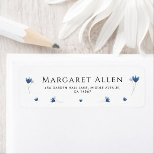 Étiquette Fleur sauvage bleu Baby shower botanique Adresse