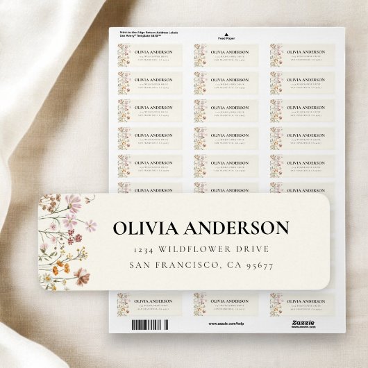 Étiquette Fleur sauvage Boho In Bloom Garden Adresse de reto