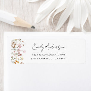 Étiquette Fleur sauvage Boho In Bloom Garden Adresse de reto
