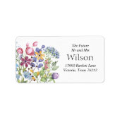 Étiquette Fleur sauvage Boho minimal avec adresse de retour  (Devant)