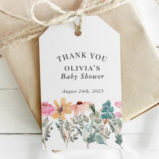 Étiquette Fleur sauvage d'aquarelle ou Favoriser l