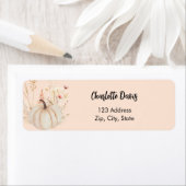 Étiquette Fleur sauvage de citrouille rose pêche adresse de  (En situation)